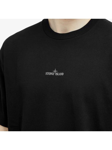 Камуфляжная футболка с принтом Stone Island черная