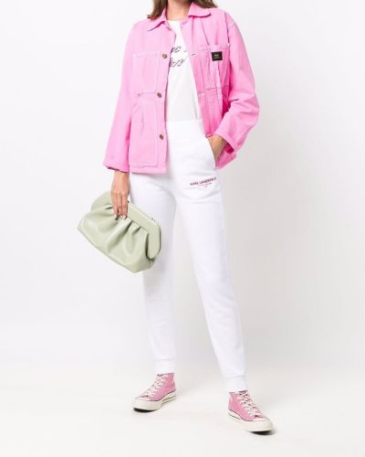 Sportovní kalhoty s potiskem Karl Lagerfeld bílé