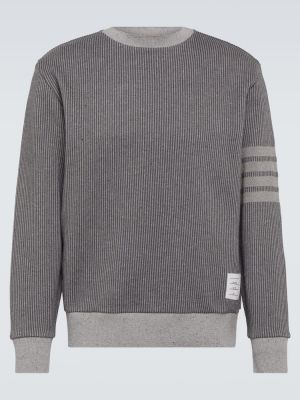 Kokvilnas džemperis bez kapuces Thom Browne pelēks