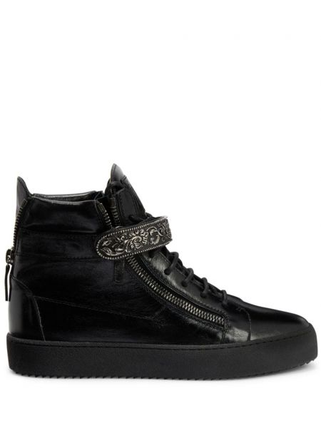 Δερμάτινα sneakers Giuseppe Zanotti μαύρο