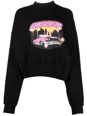 Trykt bomull sweatshirt Msgm svart