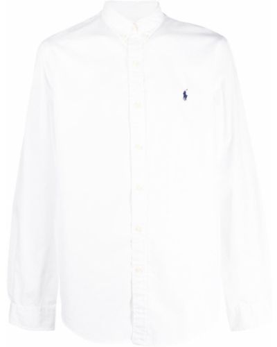 Camisa de punto de punto con capucha Polo Ralph Lauren blanco
