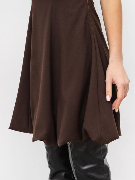 Платье мини из вискозы ромашка коричневое