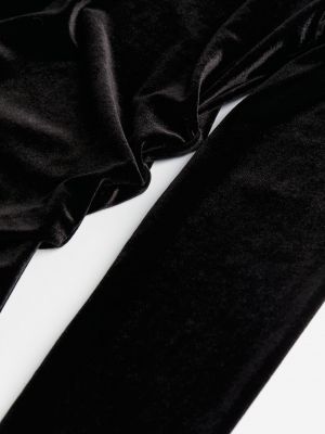 Велюровое приталенное платье H&m черное