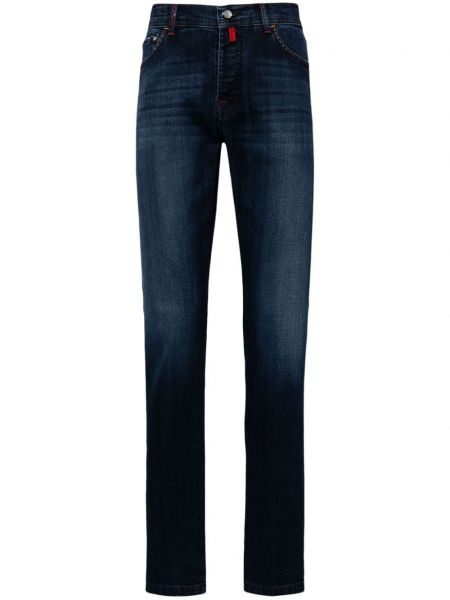 Jeans mit normaler passform mit stickerei Kiton blau