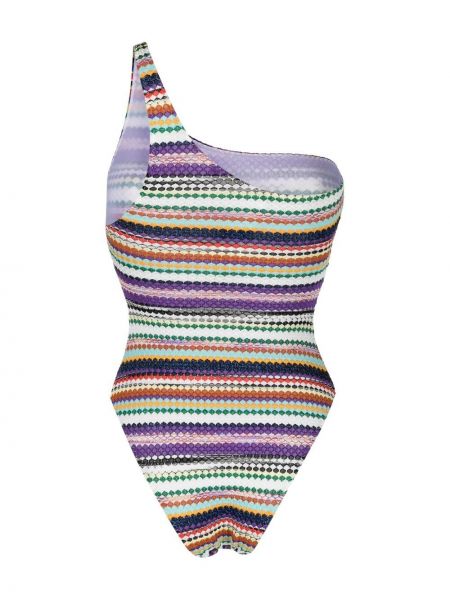 Maillot de bain en tricot à imprimé Missoni violet