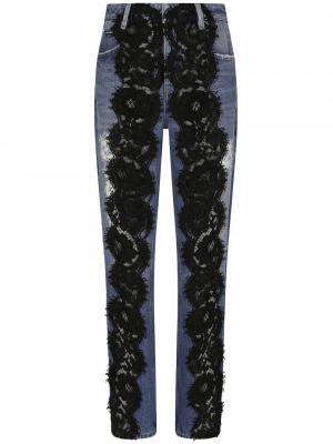 Spitzen straight jeans Dolce & Gabbana blau