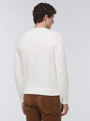 Βαμβακερός πουλόβερ Loro Piana λευκό