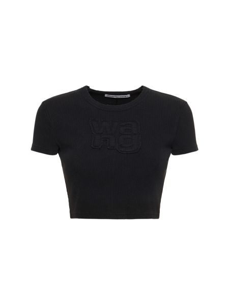 Bomuld nødlidende t-shirt Alexander Wang sort