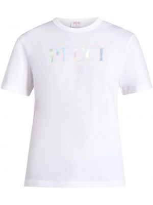 T-shirt di cotone Pucci bianco