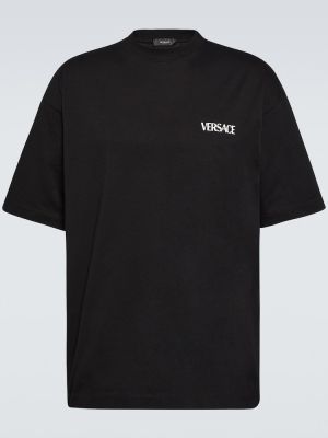 Bavlnené tričko Versace čierna