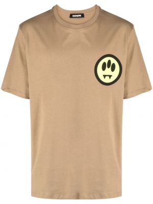 T-shirt en coton à imprimé Barrow marron