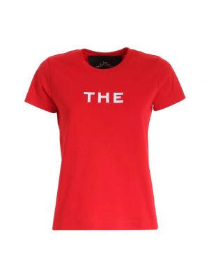 Haftowana koszulka bawełniana Marc Jacobs czerwona