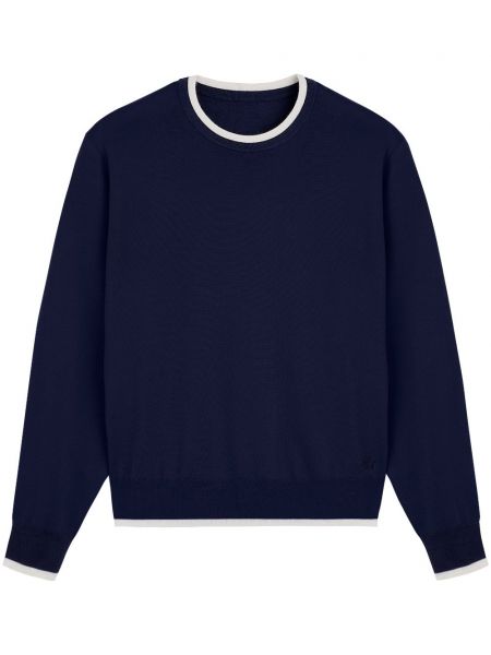 Kašmira garš džemperis merino ar apaļu kakla izgriezumu Vilebrequin zils