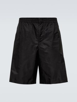 Pantaloni scurți din nailon Prada negru