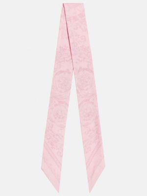 Розовый шелковый шарф Versace