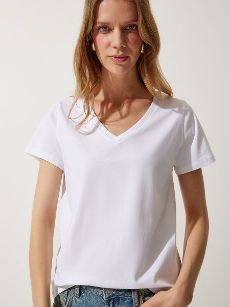 Megztas marškinėliai Happiness İstanbul balta
