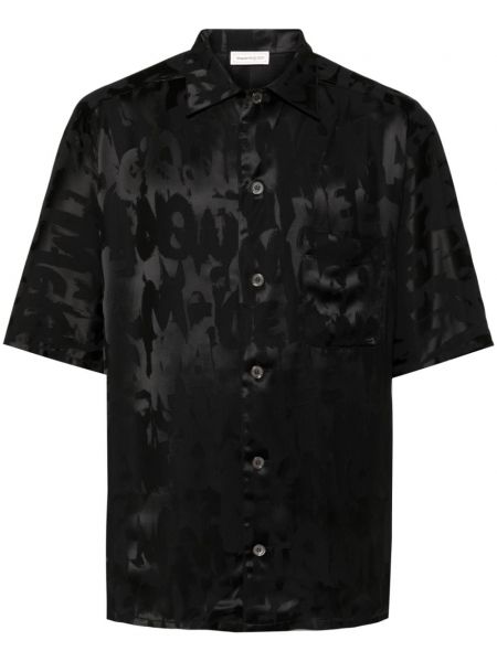 Jacquard skjorte Alexander Mcqueen sort