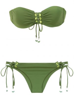 Bikini à lacets en dentelle Amir Slama vert