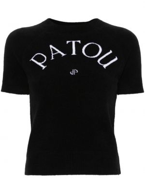 Žakárový pletený top Patou čierna