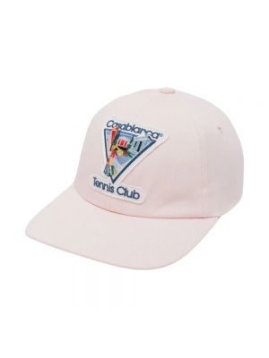 Haftowana czapka z daszkiem Casablanca różowa