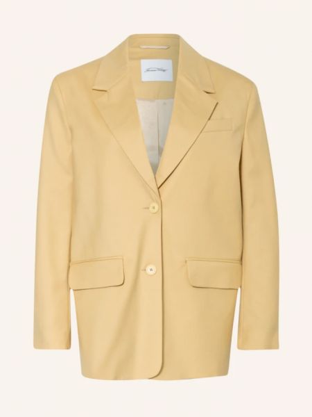Льняной пиджак ретро American Vintage желтый