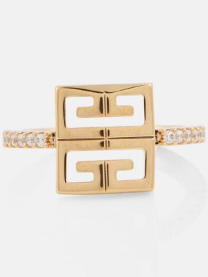 Pierścionek z kryształkami Givenchy złoty