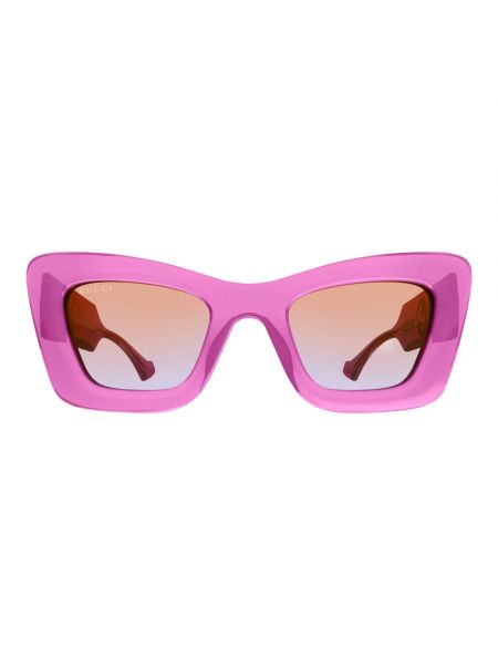 Przezroczyste okulary przeciwsłoneczne oversize Gucci różowe