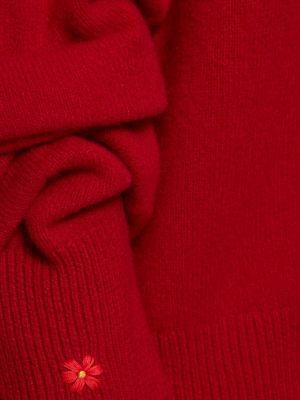 Vlněný svetr s výstřihem do v Tory Burch červený