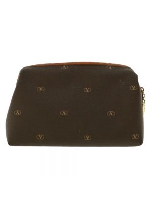 Bolso clutch de cuero Valentino Vintage marrón