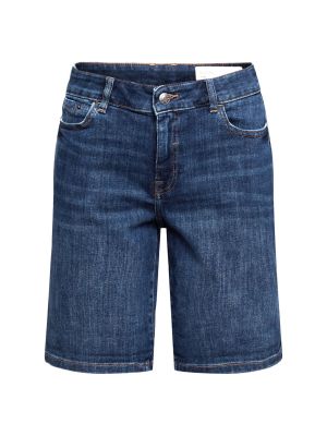 Bavlnené džínsy s vysokým pásom na zips Esprit - modrá