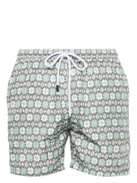 Pantaloni scurți cu imagine cu imprimeu geometric Barba verde