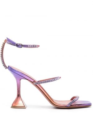 Kožené sandále Amina Muaddi fialová