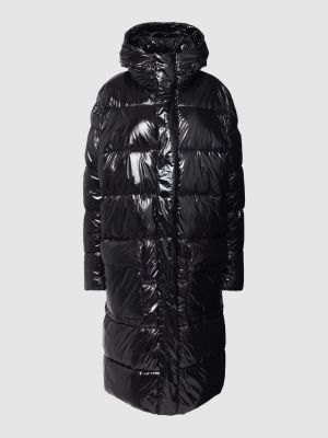 Czarny pikowany płaszcz z kapturem Joop! Collection