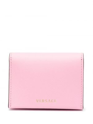 Iš natūralios odos piniginė Versace rožinė
