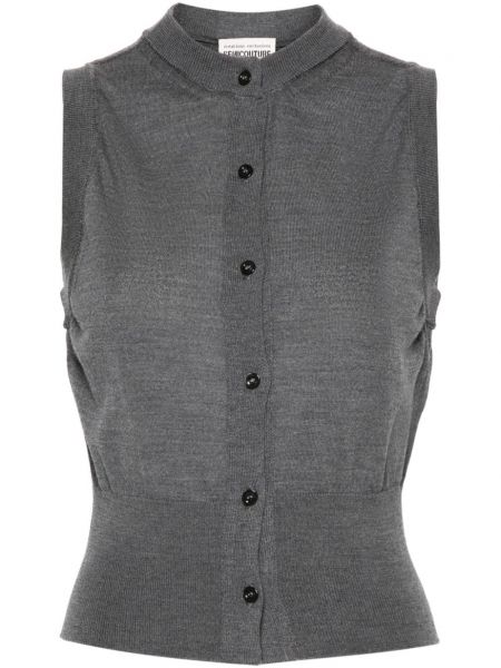 Pletená vesta s knoflíky Semicouture šedá