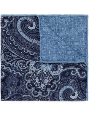 Virágos selyem nyakkendő nyomtatás Brunello Cucinelli kék