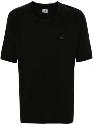 Βαμβακερή μπλούζα με κέντημα C.p. Company μαύρο