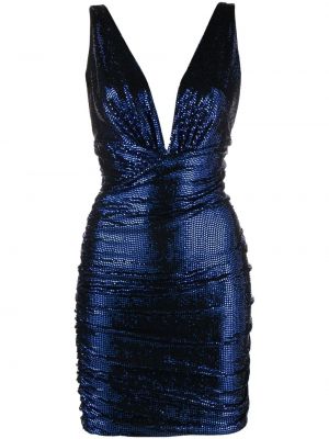 Koktel haljina s v-izrezom Alexandre Vauthier plava