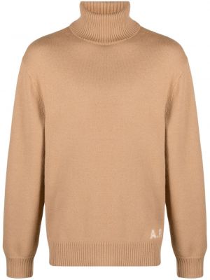 Vlnený sveter A.p.c. hnedá