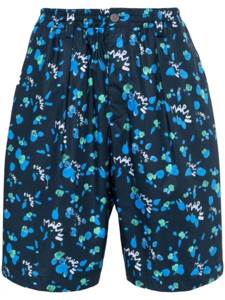 Kratke hlače s printom s apstraktnim uzorkom Marni plava