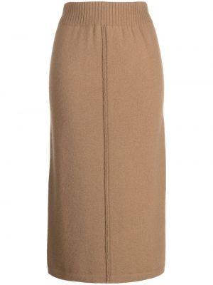 Kašmírová vlnená sukňa Pringle Of Scotland hnedá
