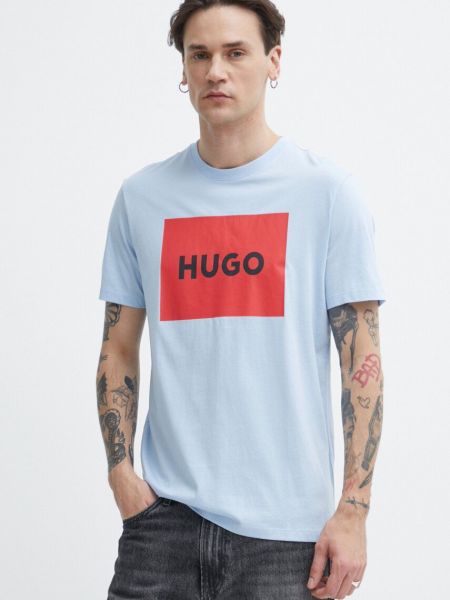 Koszulka z nadrukiem Hugo niebieska