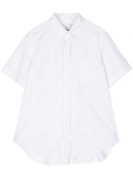 Πλισέ βαμβακερό πουκάμισο Fumito Ganryu λευκό