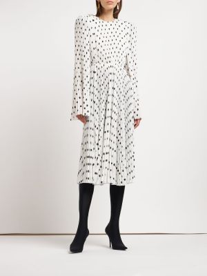 Krepp pliszírozott ruha Balenciaga fehér