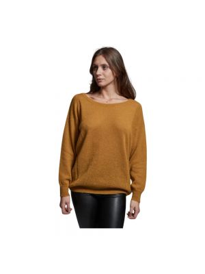 Sweter z długim rękawem koronkowy Manila Grace brązowy