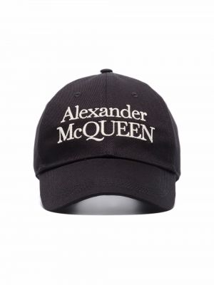 Șapcă cu broderie Alexander Mcqueen negru