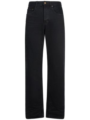 Jeans di cotone baggy Saint Laurent nero