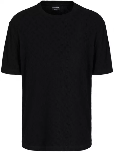 Strikket t-shirt med print Giorgio Armani sort