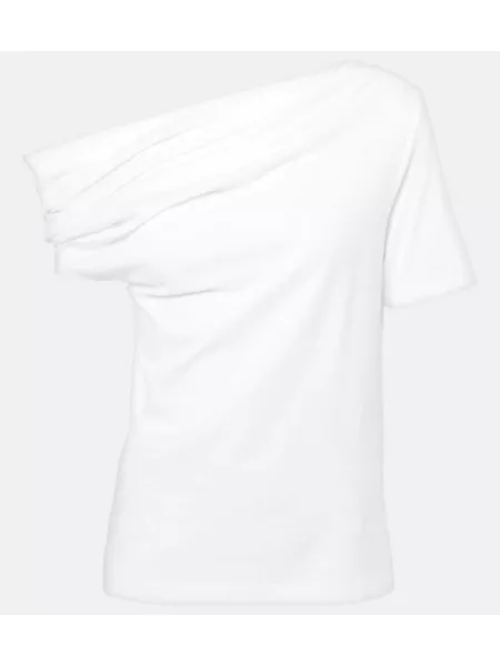 T-shirt i bomull med drapering Givenchy vit